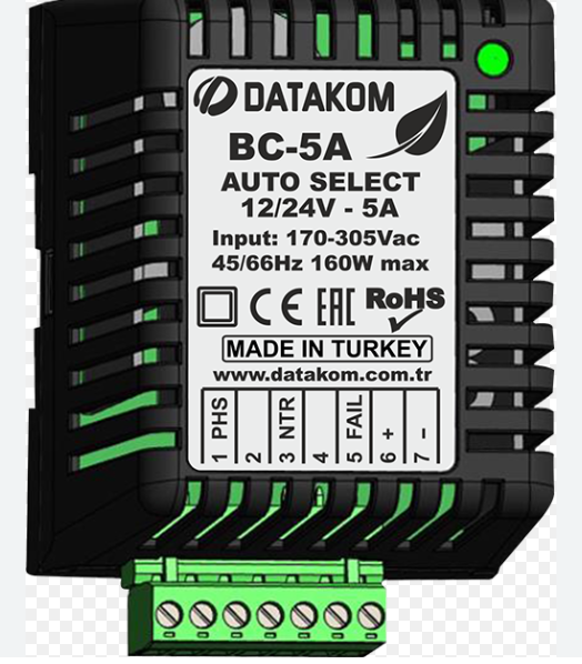 BATTERY CHARGER BC 5AMP AUTO 12VDC/24VDC (DATA.COM)