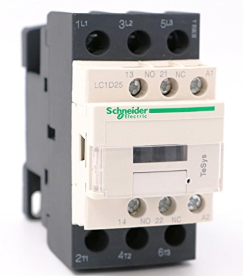 LC1D25B7-SCHNEIDER CONTACTOR 25A 3P 24V AC NO+NC