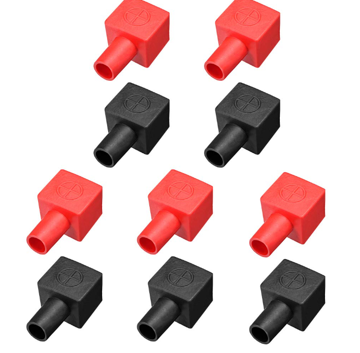 BA17B/R  Battery Terminal Insulating Rubber Protector Covers Square for 7mm Terminal 14mm Cable